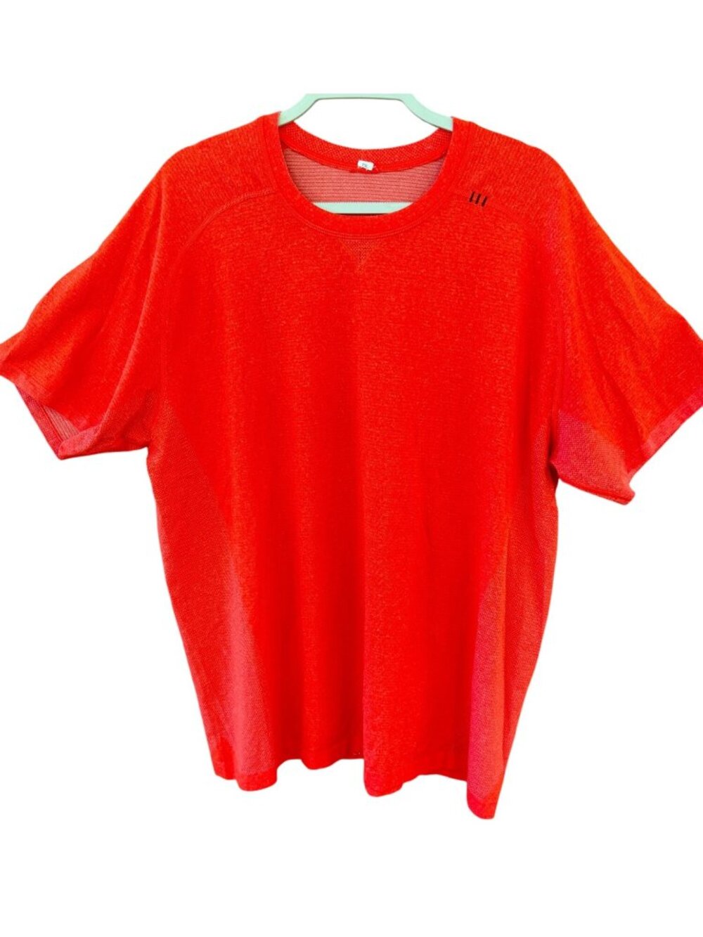 Lululemon Metal Vent Tech Shirt Mens Large Orange Short Sleeve Workout Athletic